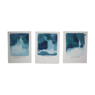 Triptyque peinture, graphite et poésie
