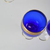 Mid Century Set of Five Stemmed Wine Glasses, 1950's.