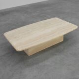 Sculptural organic travertine coffee table, France 1980s