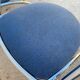 Set of 4 chairs with armrest Effezeta chrome blue fabric and wood an2000