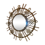 Miroir vintage en rotin