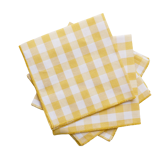 Lot de 4 serviettes vichy jaune