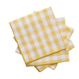 Set of 4 yellow vichy towels