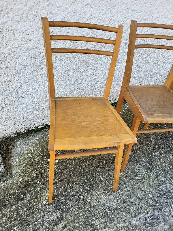 Serie de 3 chaises bistrot 1950