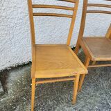 Serie de 3 chaises bistrot 1950