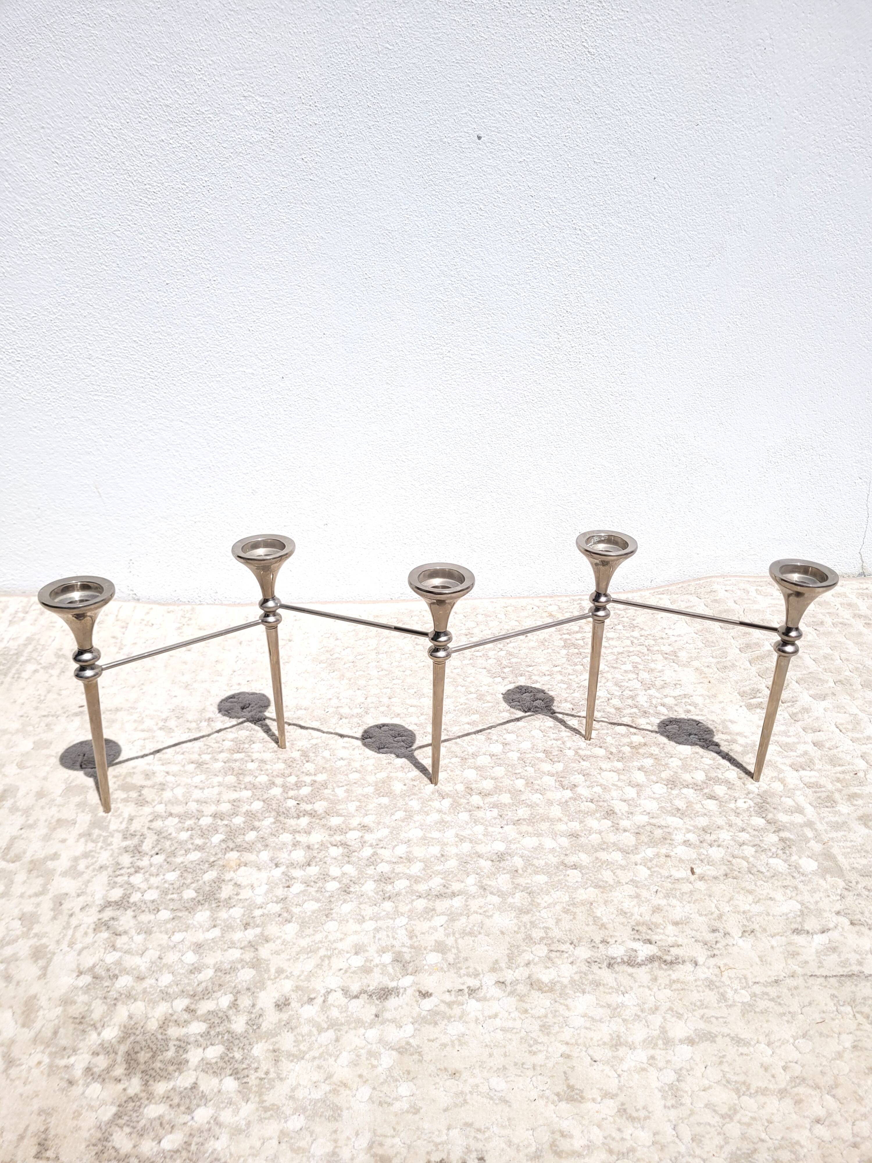 Scandinavian chrome modular candle holder 1970