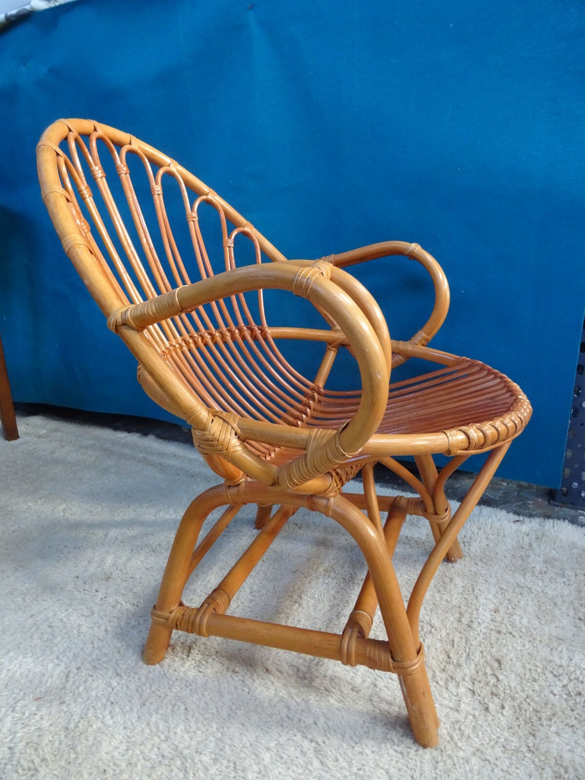 Fauteuil rotin coquille adulte