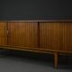 Enfilade en acajou « Violetta », restaurée, Pologne, années 1960