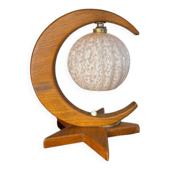 Teak night light lamp from the 60s