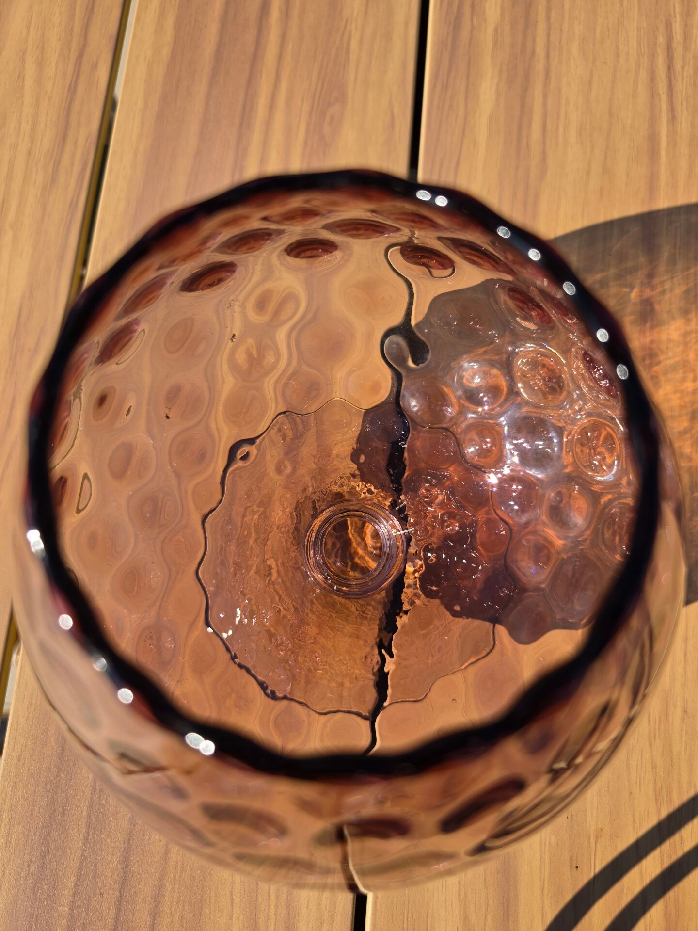 Giant glass 23 cm Empoli amethyst honeycomb blown glass