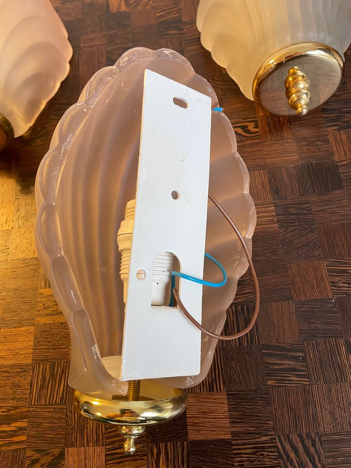 Art Deco shell wall sconces