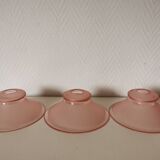 small pink lampshade in pink granite glass from the 50s
