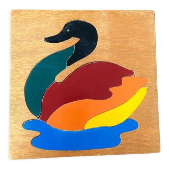 Puzzle en bois motif cygne