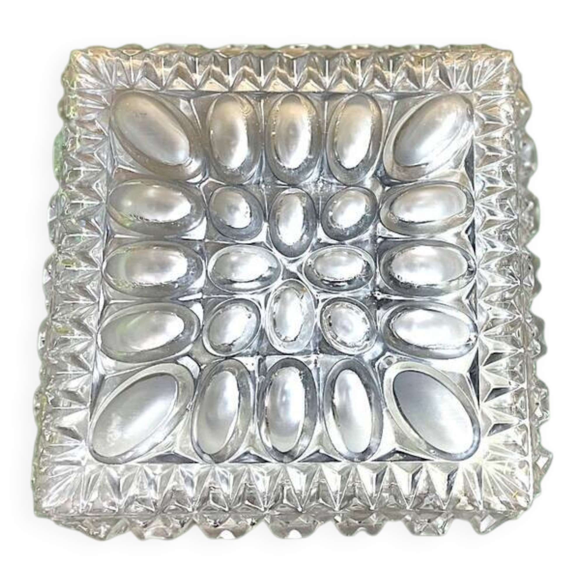 Square glass flush mount ceiling light or wall sconce