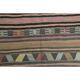 1970s Vintage Turkish Oushak Handmade Wool Cotton Brown Kilim Rug 148x174