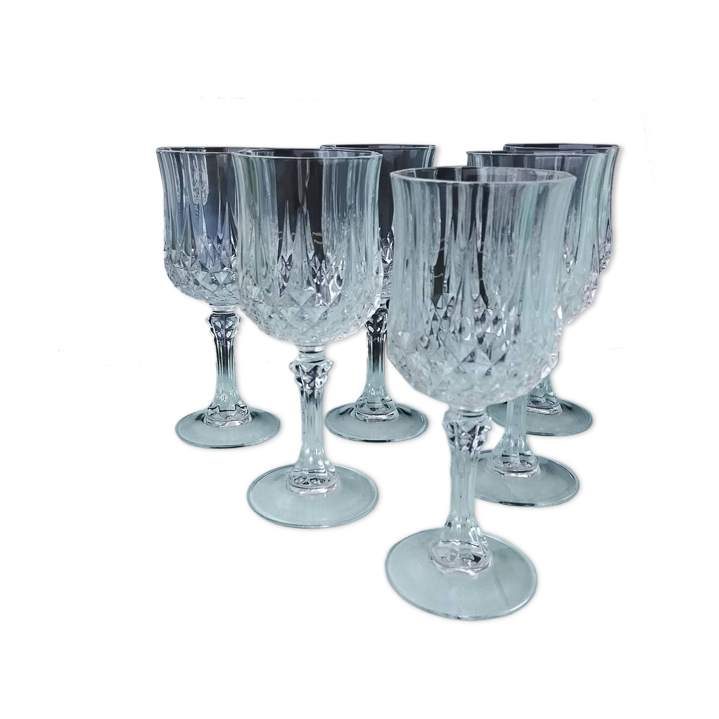 6 verres à pied en cristal