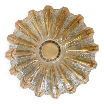 Round wall light ceiling light amber gold sun 1970 1980