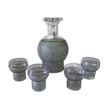 Service flacon et 4 verres graminés