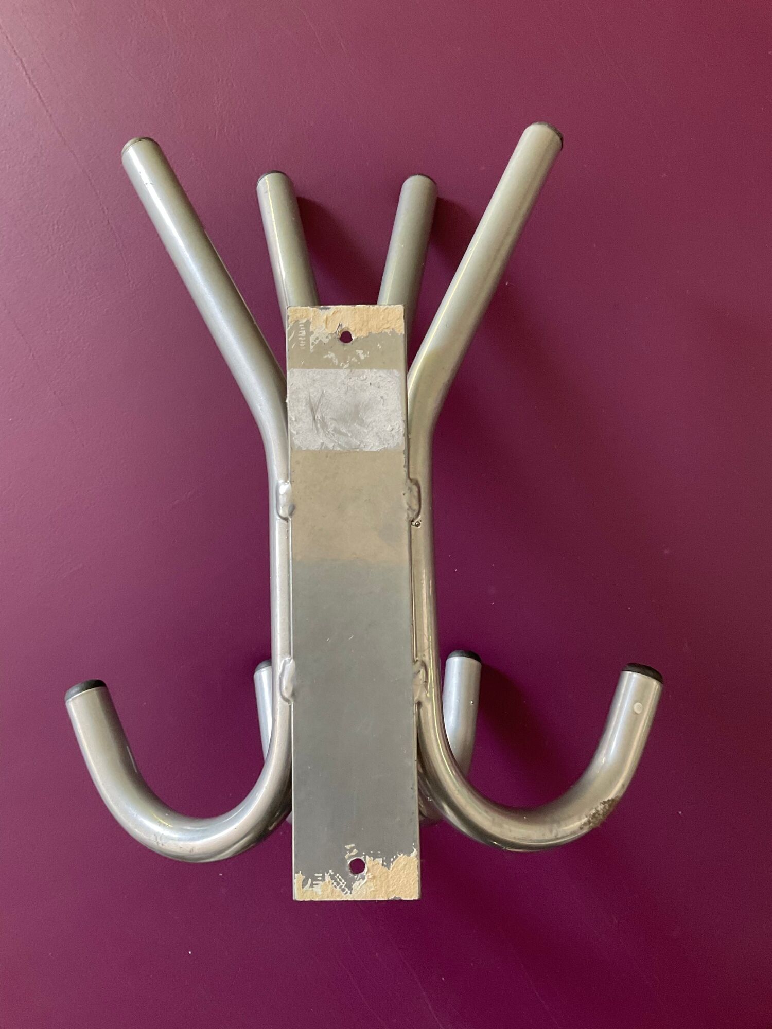 Vintage 70s coat rack in chrome metal