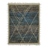 Hand-Knotted Turkish Contemporary 280 cm x 363 cm Blue Wool Carpet