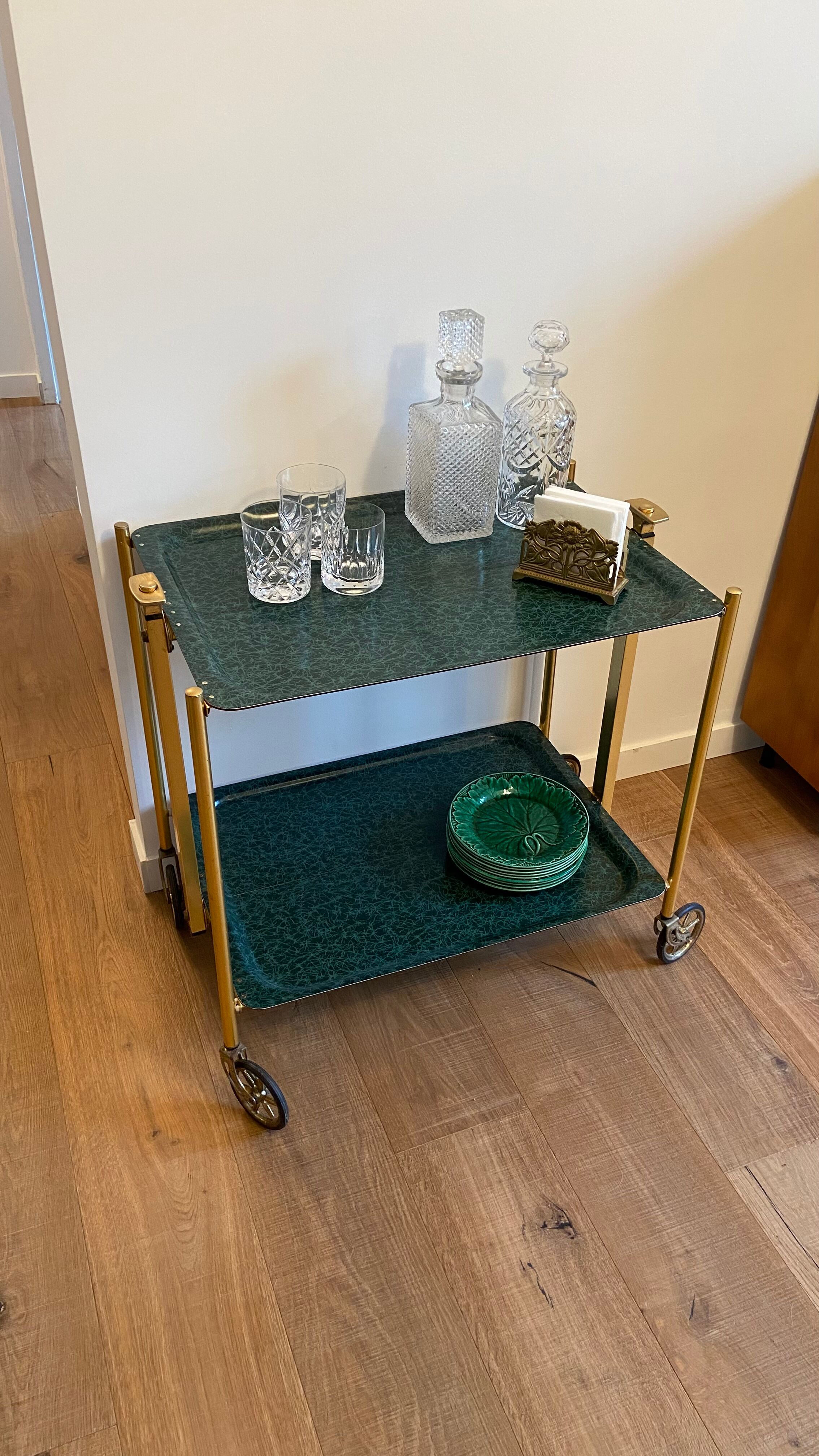 Serving rolling folding table Textable Vintage platforms