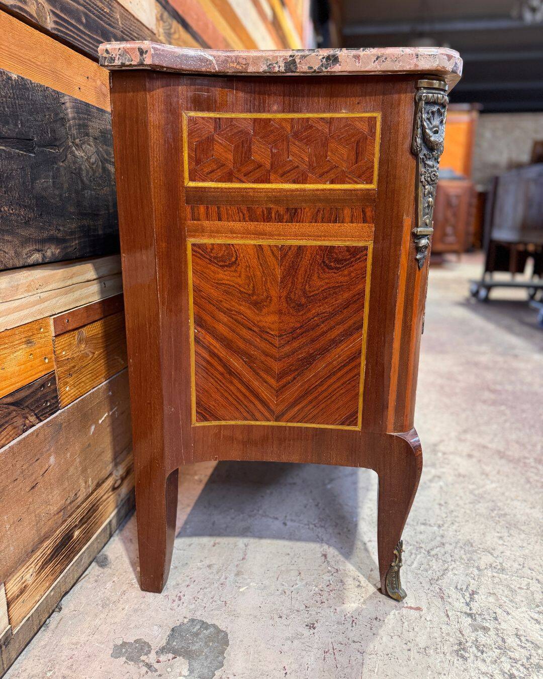 Transitional Louis XV / Louis XVI style chest of drawers