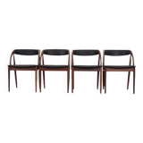 Ensemble de quatre chaises en teck, design danois, années 1970, fabricant : Orte Mobelfabrik