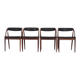 Ensemble de quatre chaises en teck, design danois, années 1970, fabricant : Orte Mobelfabrik