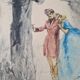 Georges Villa (1883-1965) - Colour lithograph - Gallant scene
