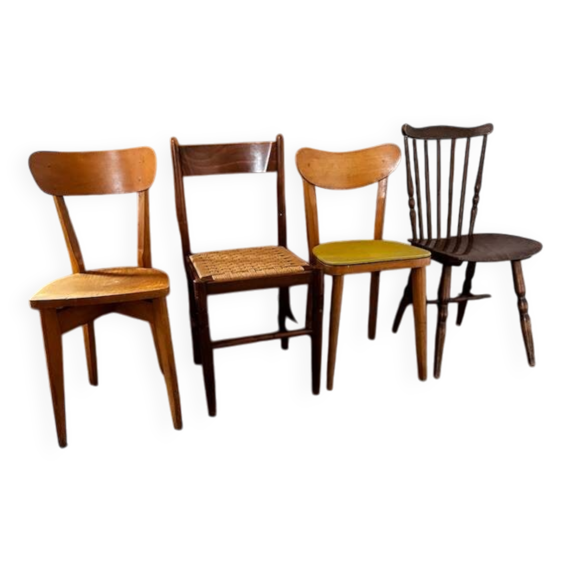 Set of 4 mismatched chairs