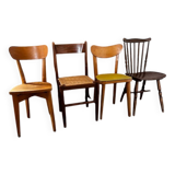 Set of 4 mismatched chairs