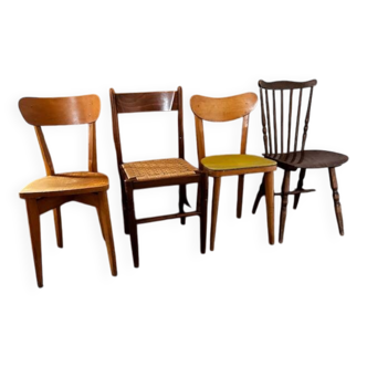 Set of 4 mismatched chairs