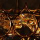 1970s Palwa Chandelier, gold plate and faceted crystals