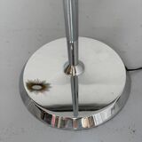 Floor lamp in white metal and plastic, Swisslamps SLZ design, vintage 80s