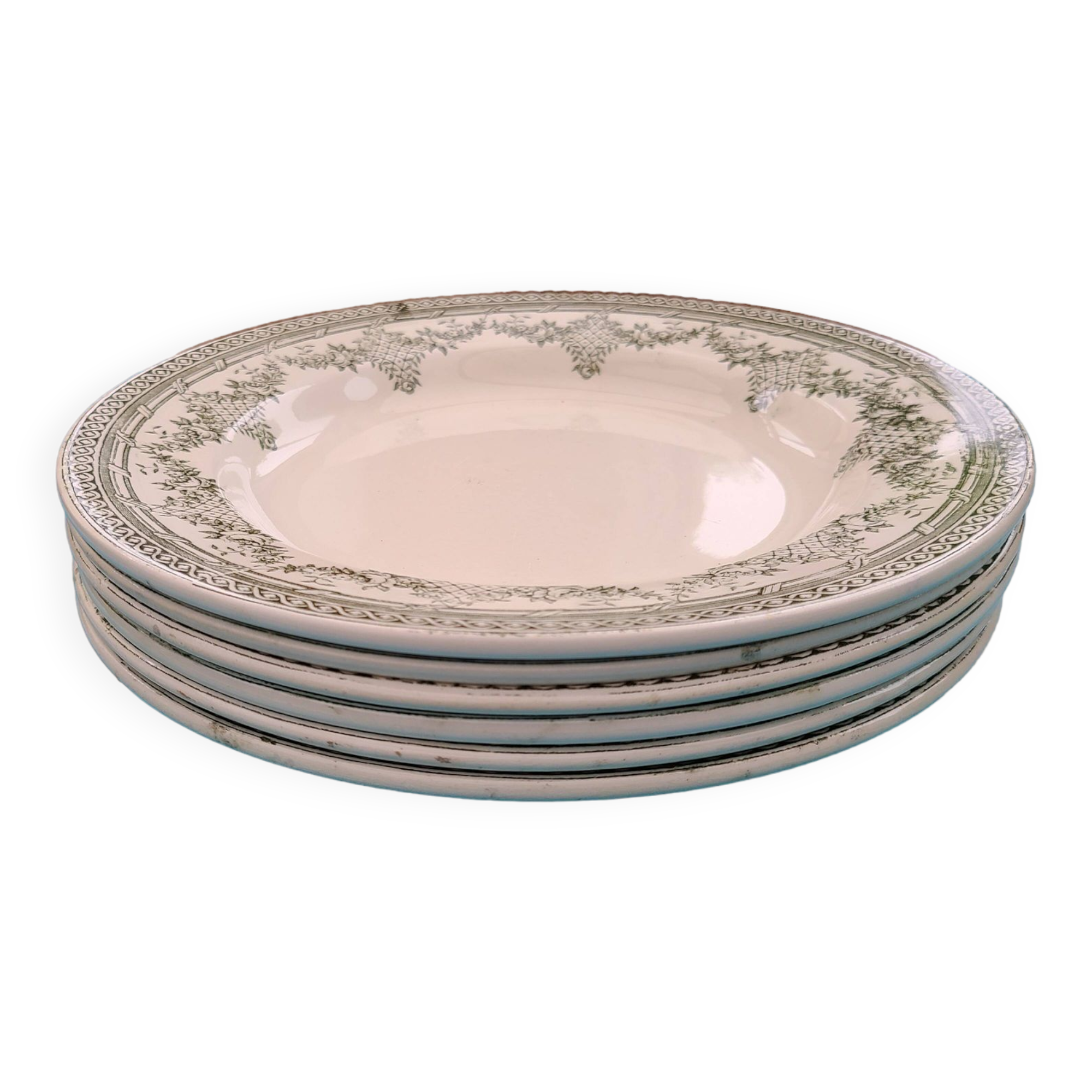 6 dinner plates Léon Graves Clairefontaine Model Antoinette Terre de Fer