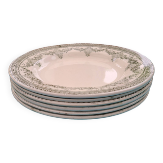 6 assiettes plates Léon Graves Clairefontaine Modèle Antoinette Terre de Fer