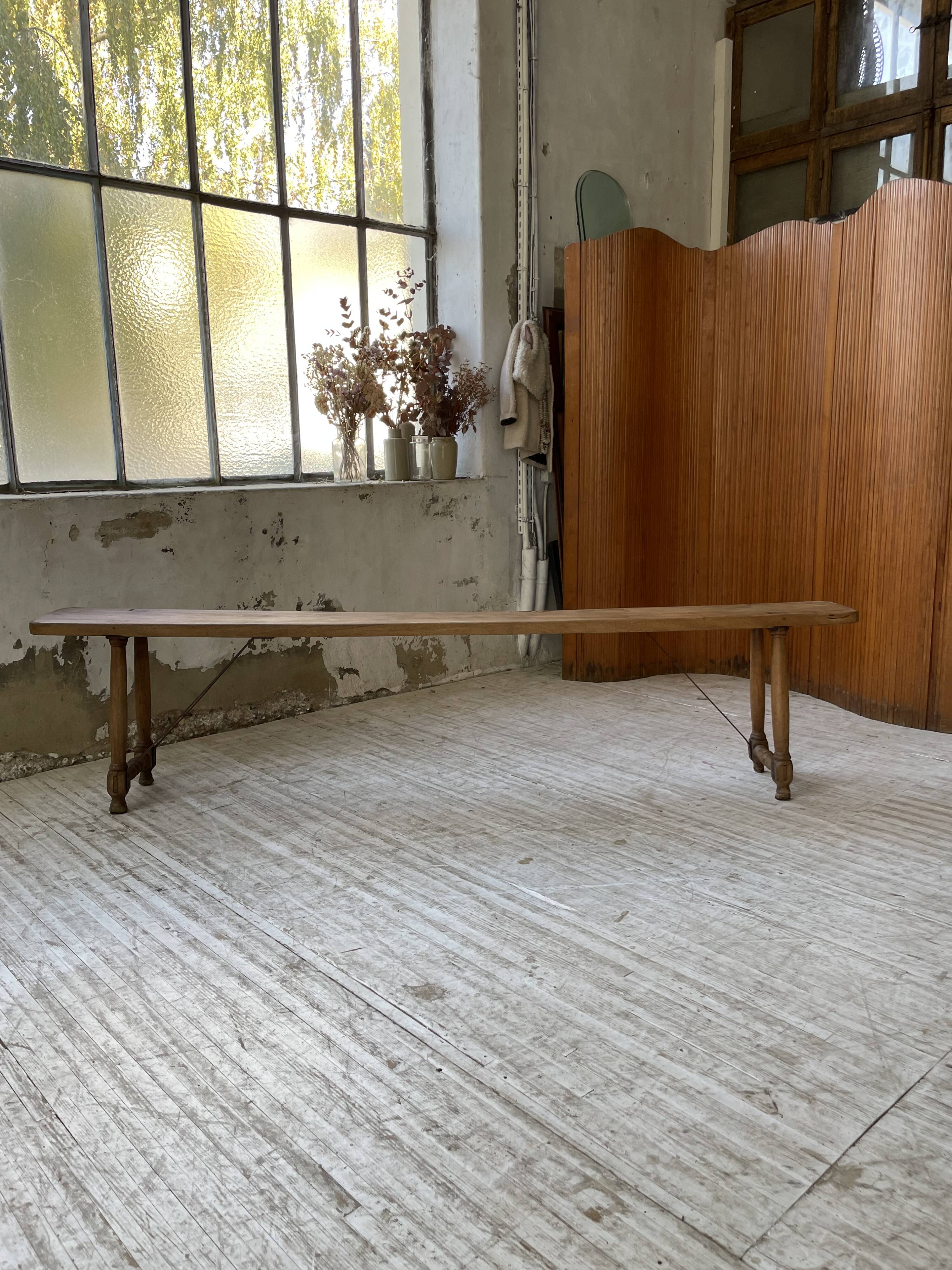 Banc chêne XXL XIXème 280cm