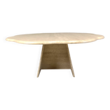 Vintage flower shaped travertine coffee table, 1970s