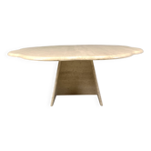 Vintage flower shaped travertine coffee table, 1970s