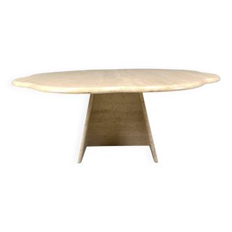 Vintage flower shaped travertine coffee table, 1970s