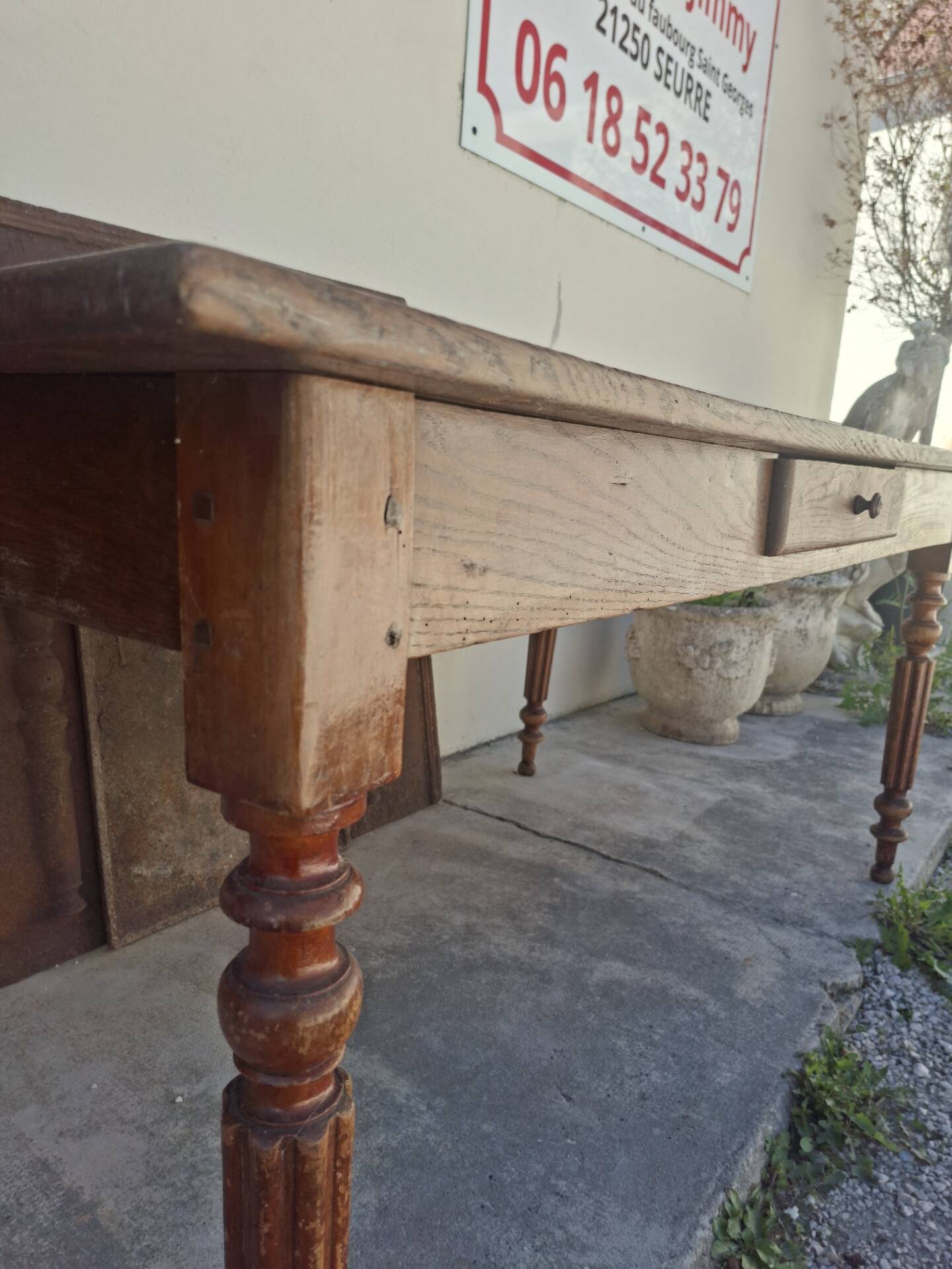 Table de ferme, bistrot, rustique en chêne massif
