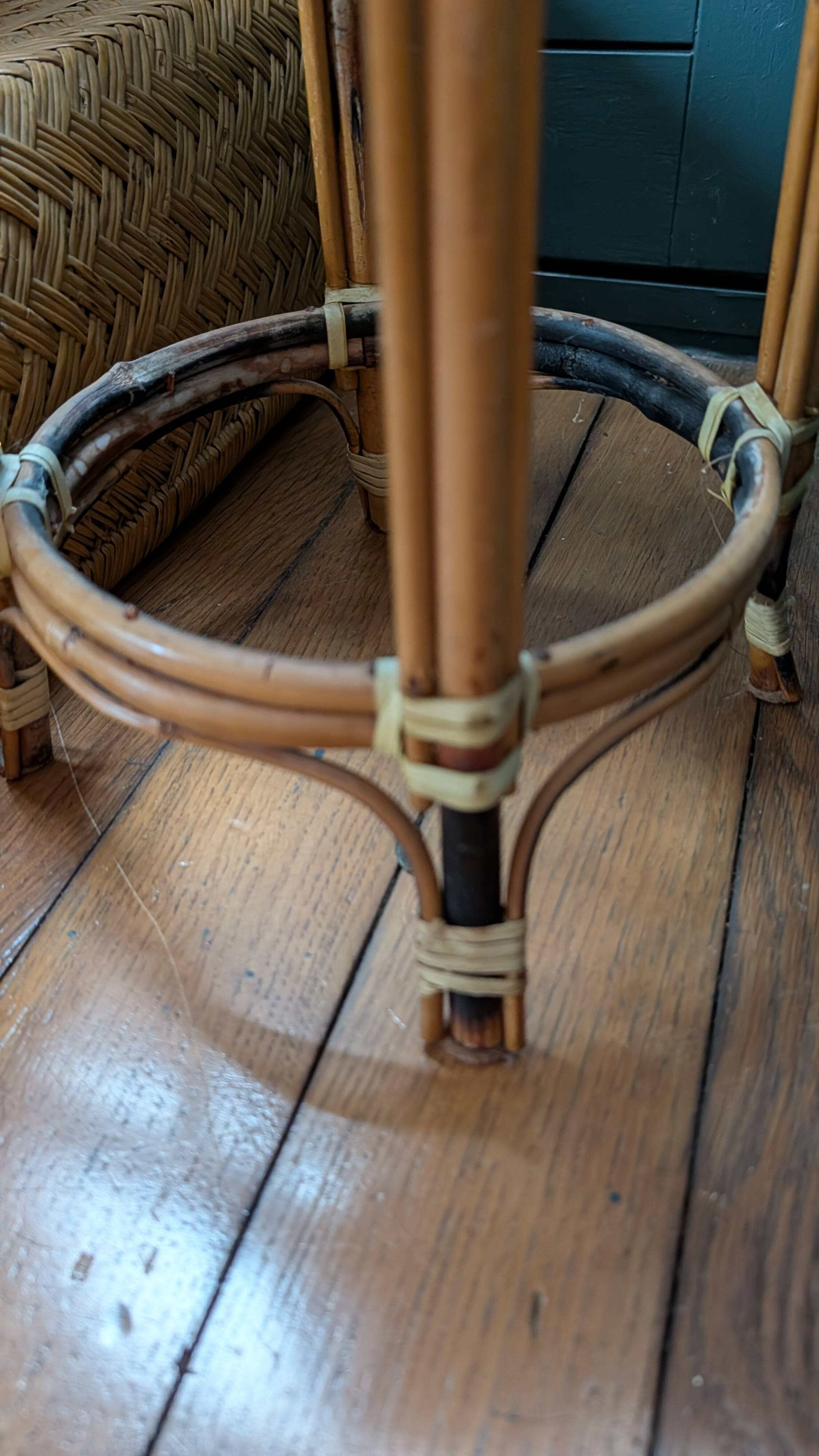 Selette plant stand in rattan and bamboo — 1960s/1970s