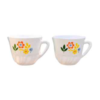 Pair of Arcopal Fleurette cups