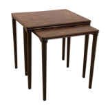 Danish set dark Oak Nesting Tables by E. W. Bach for Møbelfabrikken Toften, 1960s