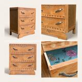 Commode art déco 1930 en bois brut