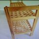 Coffee table made of wood with open shelves, plant stand garden.
