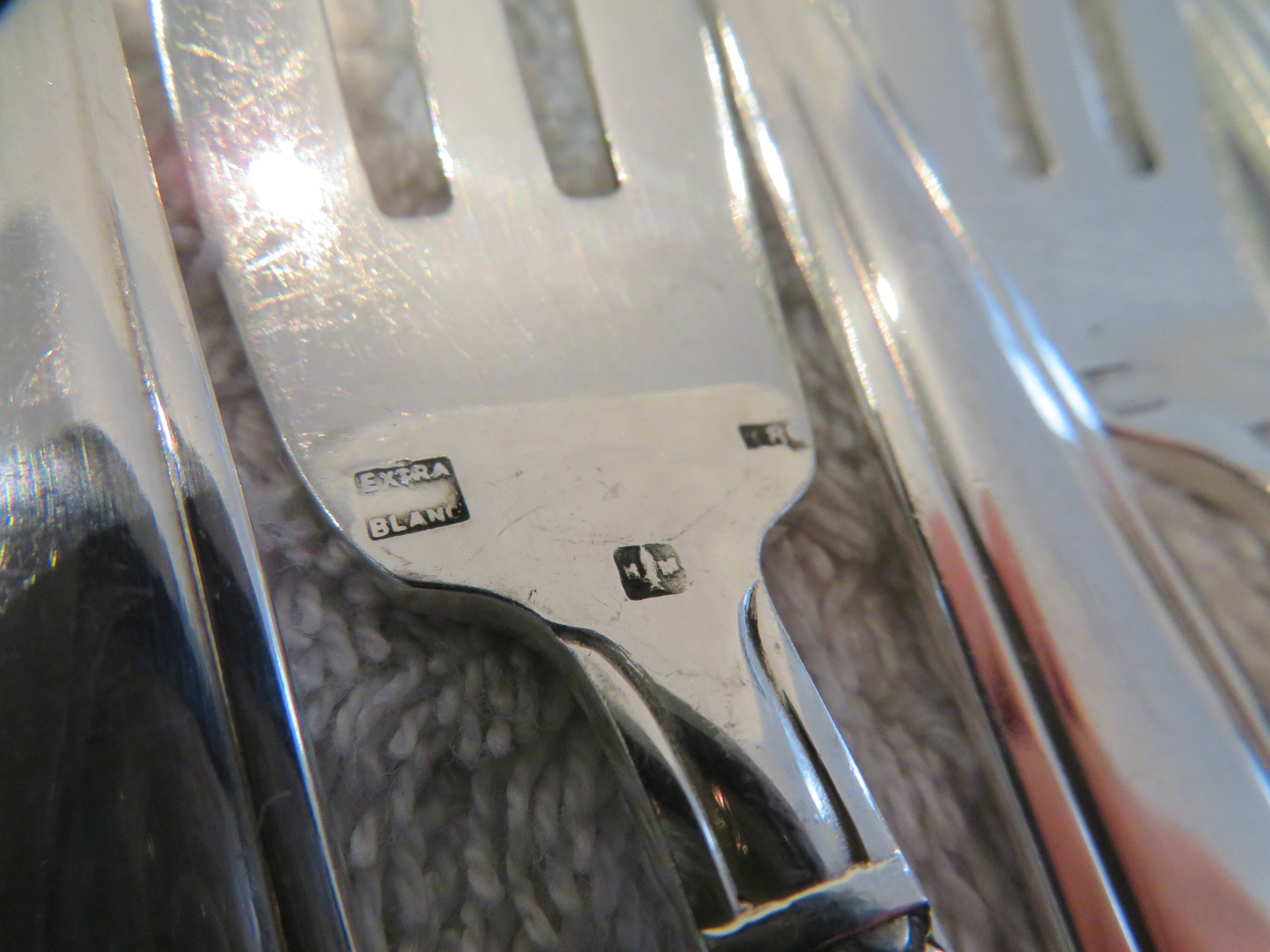 12 silver-plated cake forks, goldsmith MM, Monaco Grand Prix