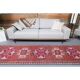 Vintage Turkish Oushak Handmade Wool Cotton Red Runner 87x336
