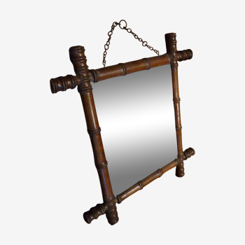 Miroir ancien cadre façon bambou