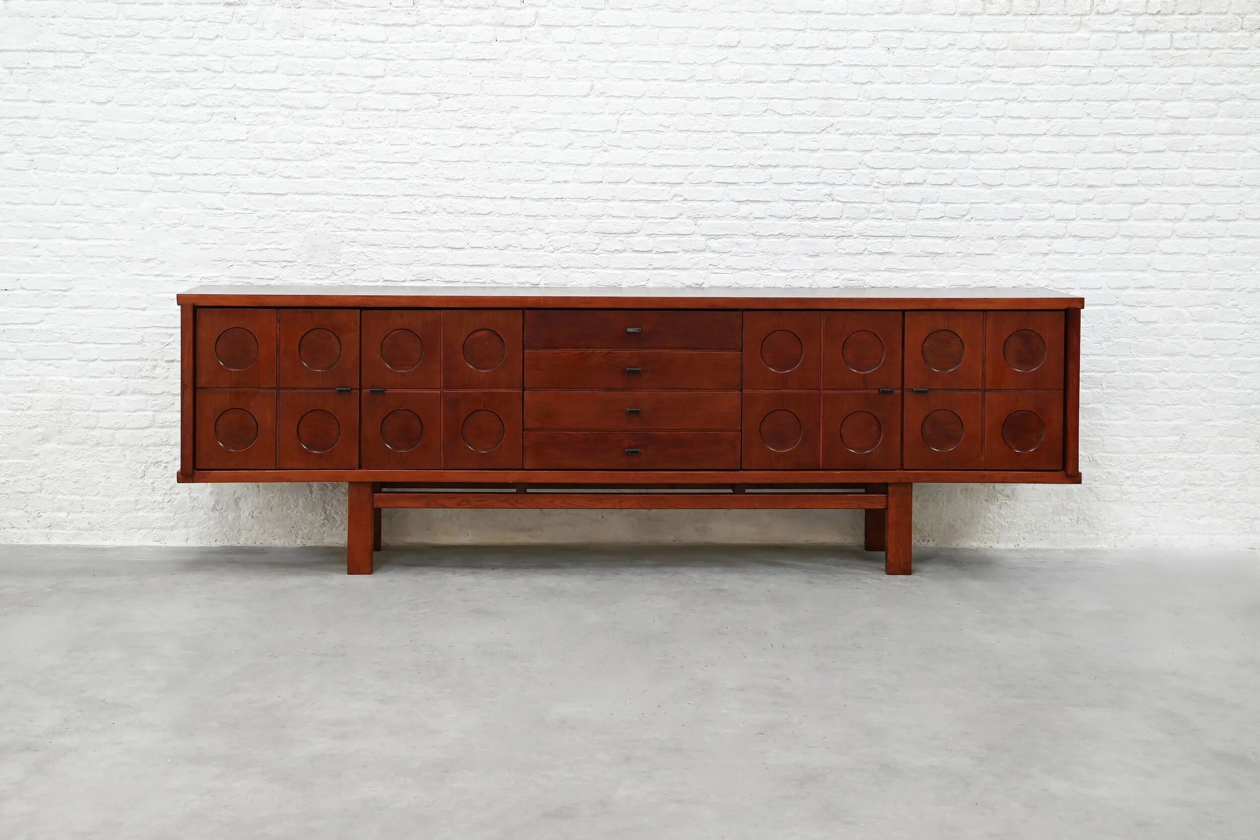Brutalist oak sideboard, Belgium, 1970s